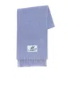 Marni Brushed Alpaca Scarf With Fringes In Blue
