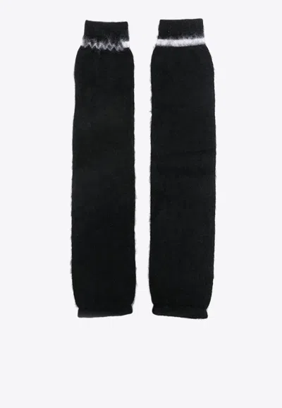 Marni Brushed-effect Fingerless Gloves In Black