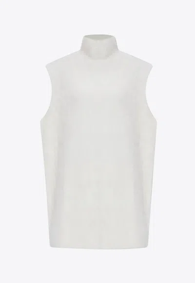 Marni Brushed Mohair Blend Sweater In Off-white