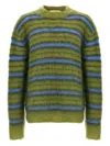Marni Mens Acid Fuzzy Wuzzy Striped Wool-blend Jumper In Green