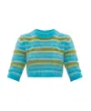 Marni Brushed Striped Cardigan In Green