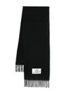 Marni Womens Blublack Brand-tab Fringed-hem Alpaca-blend Scarf In Nero