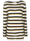 Marni Brushed Striped Jumper In White