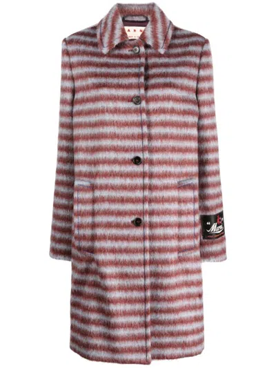 MARNI MARNI BRUSHED STRIPED SINGLE-BREASTED COAT