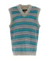 Marni Iconic Brushed Mohair Blend Knit Vest In Gray