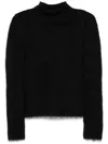 Marni Ribbed Texture High Neck Knitwear In Black