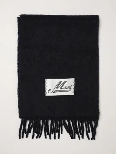 Marni Brushed Wool Scarf In Black