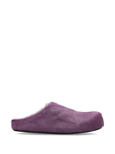 Marni Brushed-effect Mules In Purple