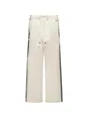 Marni Contrast Stripe Cotton Wide Leg Track Pants In Neutral