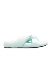 Marni Bubble Twist-detail Leather Slides In Green
