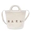Marni Tropicalia Small Bucket Bag In White