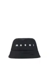Marni Cotton Bucket Hat Monochrome Pattern In Black