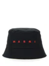 Marni Black Embroidered Logo Bucket Hat