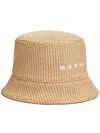 Marni Beige Rafia Bucket Hat