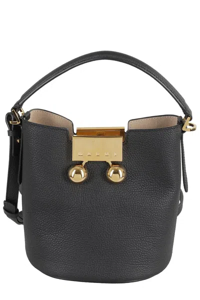Marni Bucket Trunkaroo Bag In Black