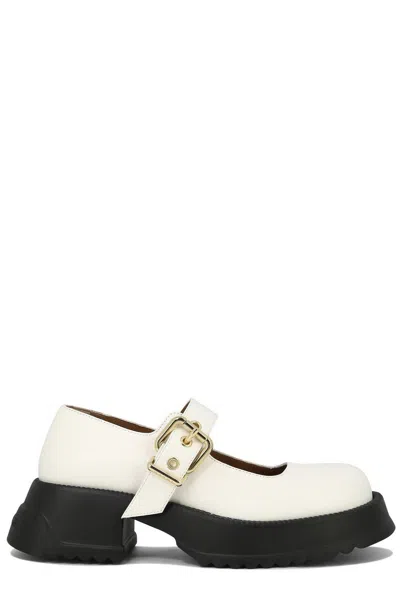Marni 20mm Mary Jane Leather Shoes In Lily White