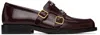 Marni Leather Loafers With Stitched Detailing And Shape In 00r90 Burgundy