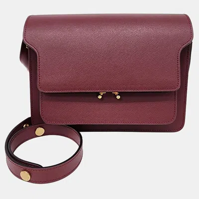 Pre-owned Marni Burgundy Leather Trunk Bag
