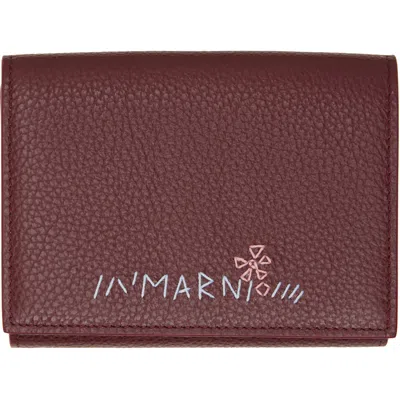 Marni Burgundy Trifold Wallet In 00r97 Dark Burgundy