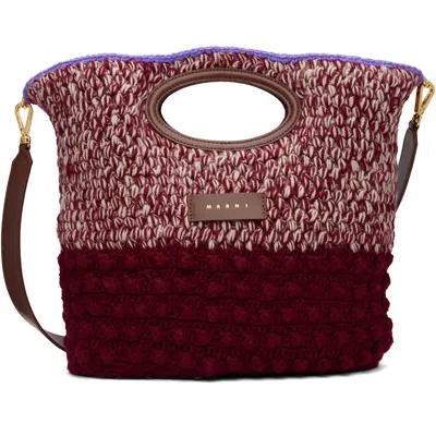 Marni Burgundy Wool Knotty Crochet Bag