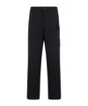 Marni Deep Blue Tropical Wool Trousers With Drawstring Waist In Black
