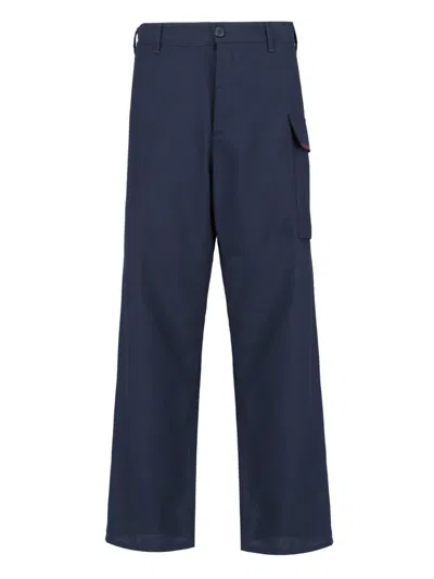 Marni Button Detailed Straight Leg Pants In Blue