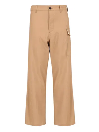 Marni Button Detailed Straight Leg Trousers In Brown