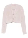 Marni Button-down Cropped Cardigan In Neutral