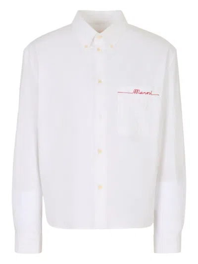 Marni Embroidery Shirt Shirt And Blouse White