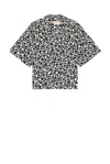 Marni Black And White Boxy Shirt With Pop Fields Motif In Black