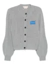 Marni Cashmere Cardigan With Patch In Gray