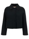 Marni Button-front Jersey Jacket With Classic Collar In Black