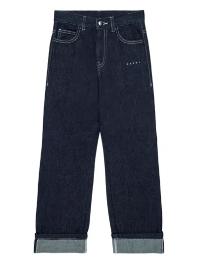 Marni Kids' Button Jeans In Blue