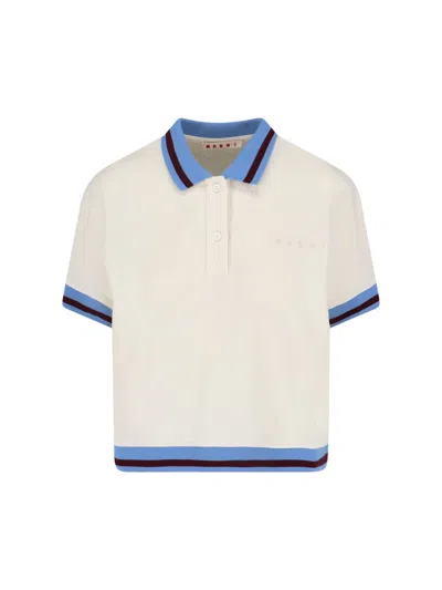 Marni Button Polo Shirt In White