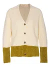 Marni Long Sleeve V-neck Knitted Cardigan In Neutral