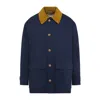 Marni Button-up Blue Jacket With Contrasting Collar In Blue