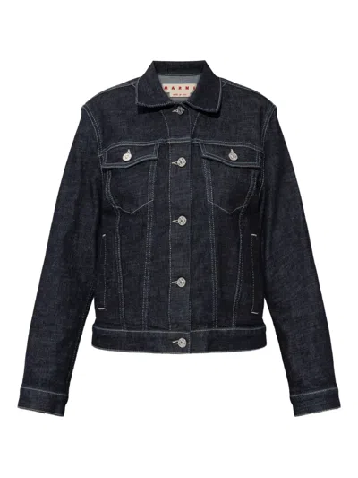 Marni Button-up Denim Jacket In Blue