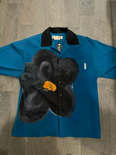 Pre-owned Marni Button Up Shirt Blue Medium