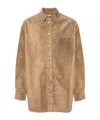 Marni Button-up Suede Overshirt In Nude