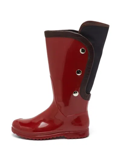 Pre-owned Marni Button-detail Rain Boots In Red