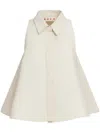 Marni Sleeveless A-line Collared Embroidered Top In Neutrals