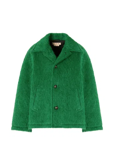 Marni Buttoned Jacket In Green