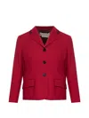 Marni Buttoned Pocket Blazer In Red