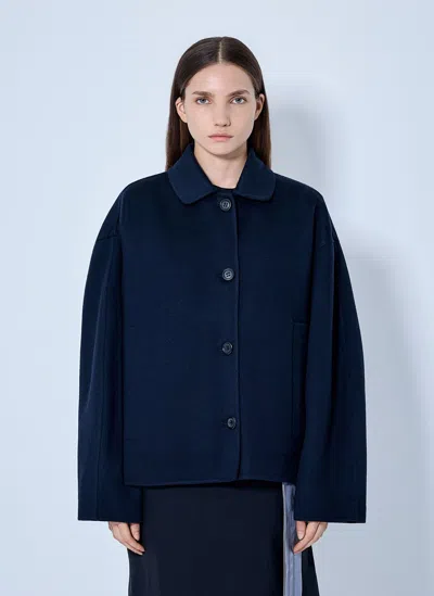 Marni Buttoned Wool Jacket In Navy