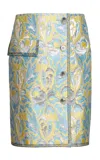 Marni Buttoned Woven Skirt In Multi