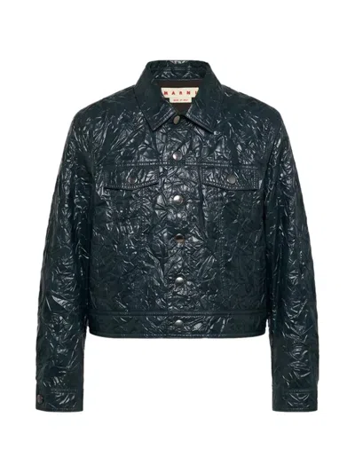 Marni Button-up Fitted Jacket In Green
