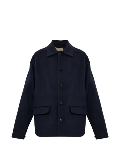 MARNI BUTTON-UP FLAP-POCKET COAT