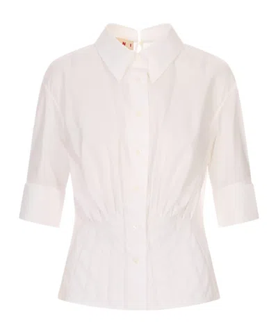 Marni Turn-down Collar Shirt In White