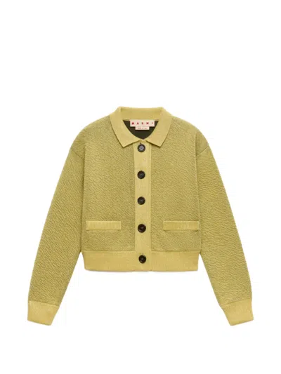 Marni Button-up Wool Cardigan In Green