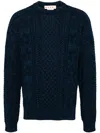Marni Cable-knit Cotton Jumper In Blue